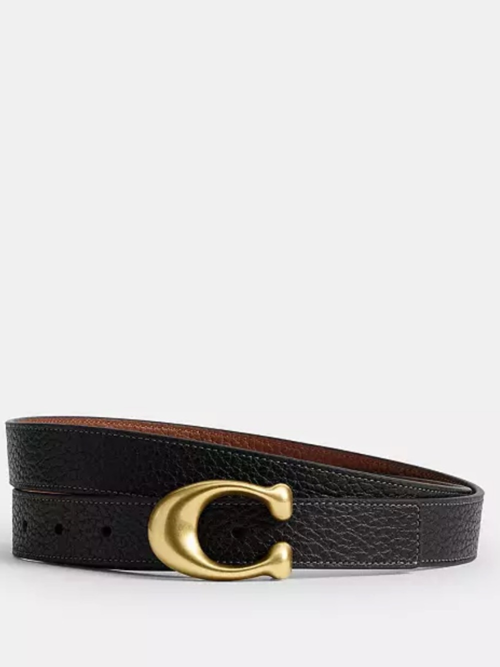 COACH SCULPTED C BUCKLE REVERSIBLE BELT 25MM
